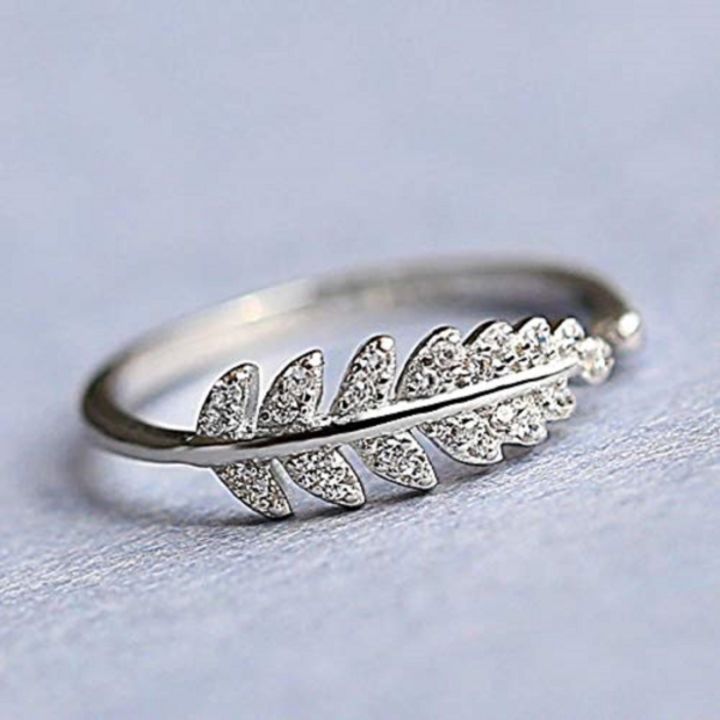 Silver Plated Adjustable Leaf Ring for Women's and Girls Alloy Crystal Silver Plated Ring
 uploaded by Retail on 12/27/2021