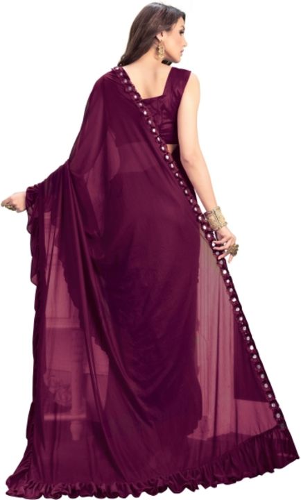 Solid Fashion Lycra Blend Saree(Purple) 
 uploaded by business on 12/27/2021
