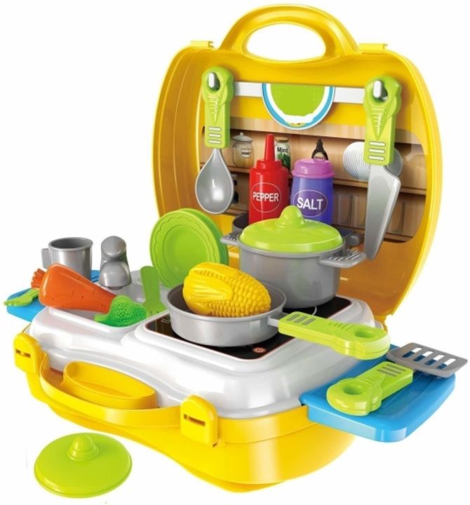 Kitchen Play Set Non Toxic Plastic Unbreakable Toys for Girls with Suitcase Carry Case for Kids
 uploaded by business on 12/27/2021