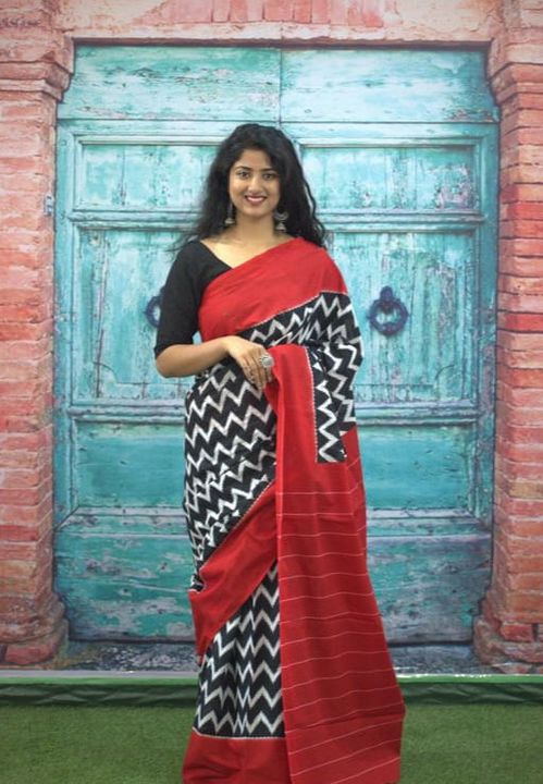 New beautiful collection pure cotton mul mul saree hand block printed uploaded by business on 12/27/2021