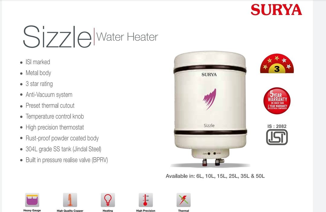 SURYA SIZZLE 10LTR. SWH uploaded by business on 12/27/2021