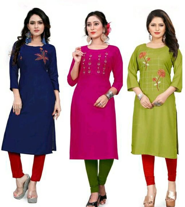 Styleoo top selling rayon designer kurtis (pack of 3) uploaded by business on 12/27/2021