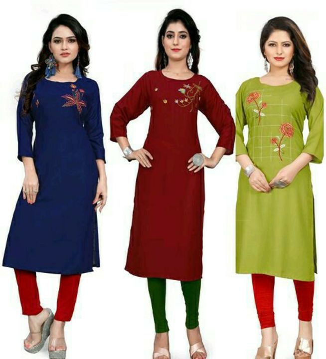Styleoo top selling rayon designer kurtis (pack of 3) uploaded by business on 12/27/2021