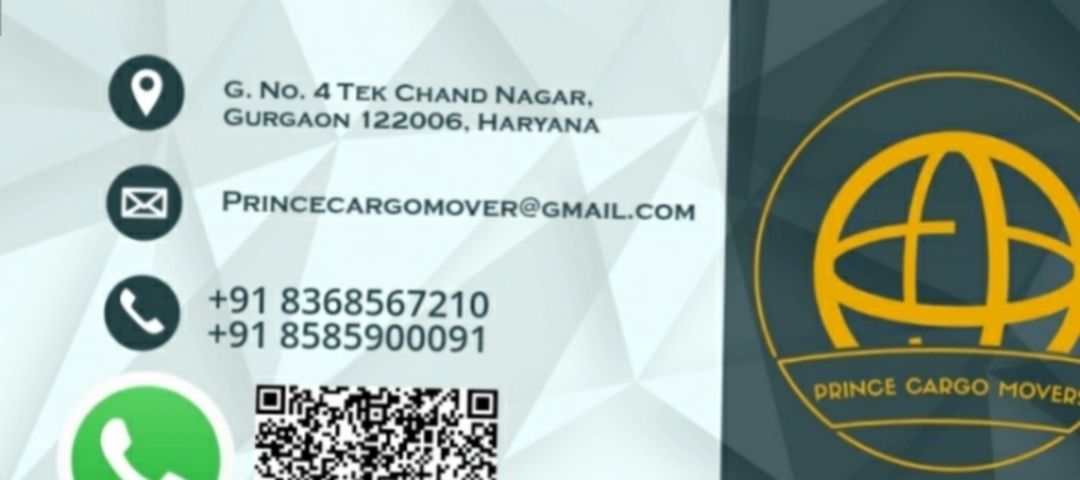 Visiting card store images of Prince Cargo Movers