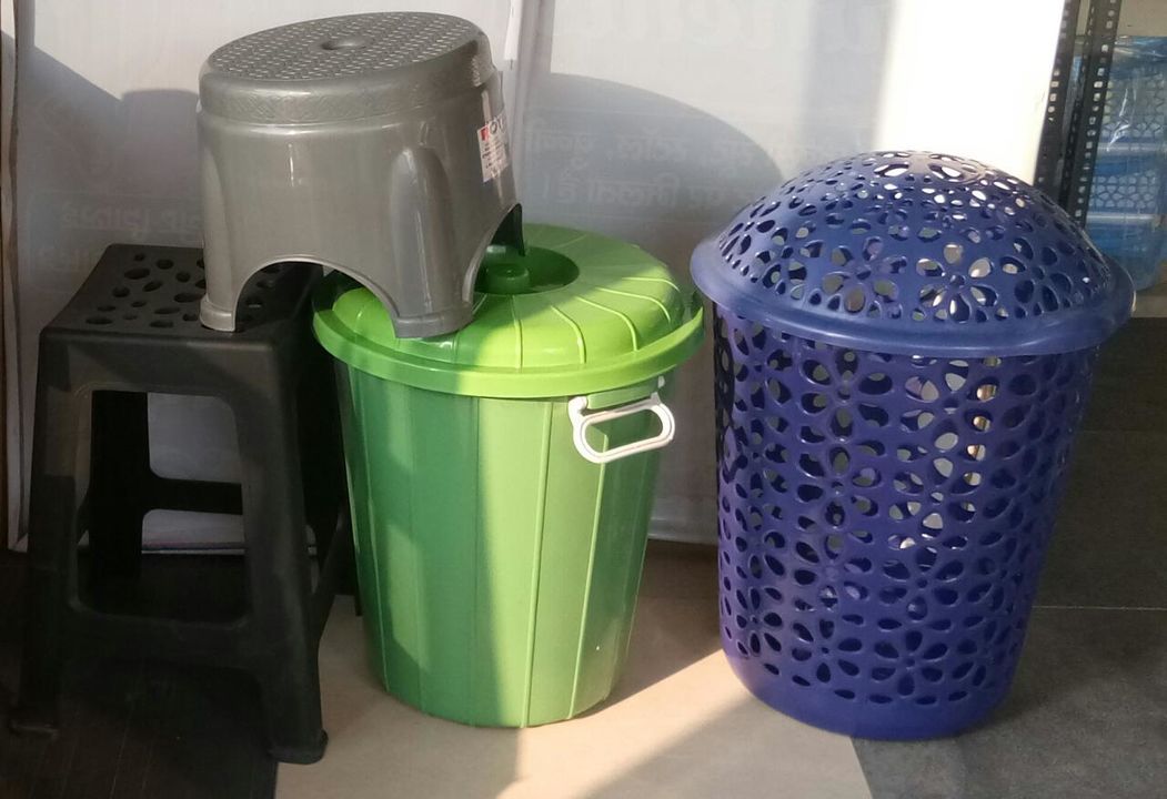 Combo set 1 loundary basket and 1 storage container 15 litre  and 1 plastic stool 1 small stool uploaded by deepak dagar on 12/28/2021