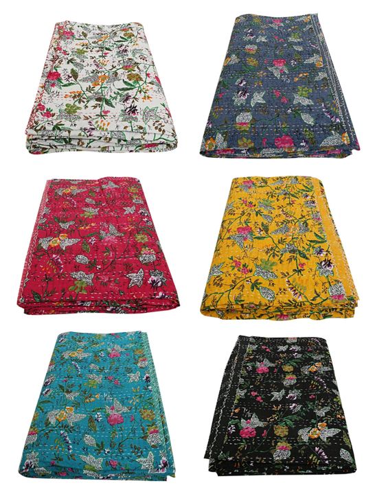 Floral printed Kantha Quilt. uploaded by business on 12/28/2021