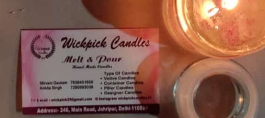 Visiting card store images of Wickpick candles
