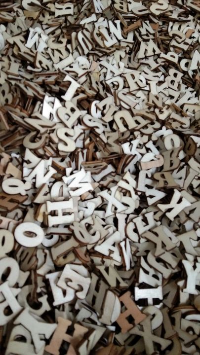 Wooden alphabets For Diy Craft, School Projects & Decoration etc. Pack of 100 pcs  uploaded by business on 12/28/2021