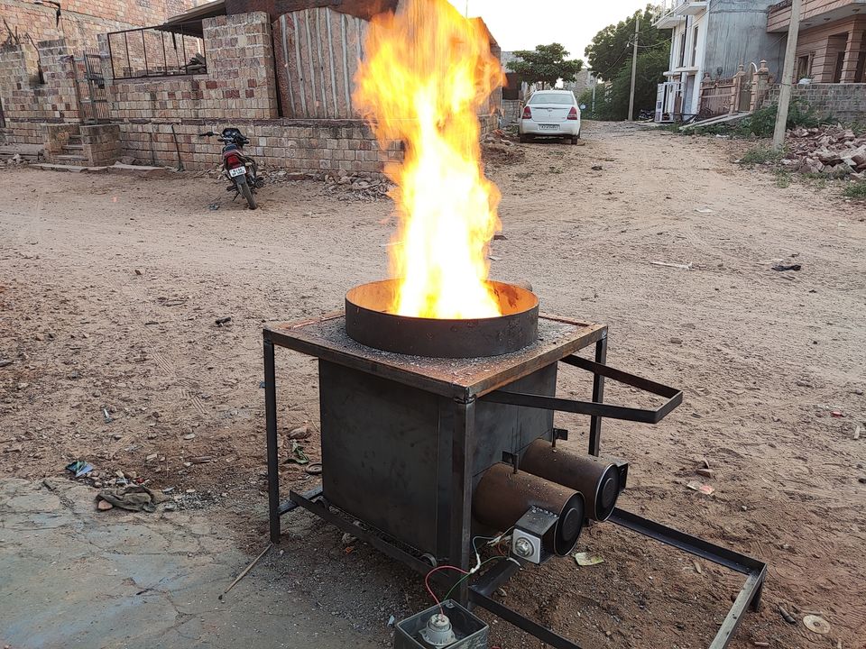 16 inches burner double blower biomass Wood stove uploaded by Haji Belim Udyog on 12/28/2021