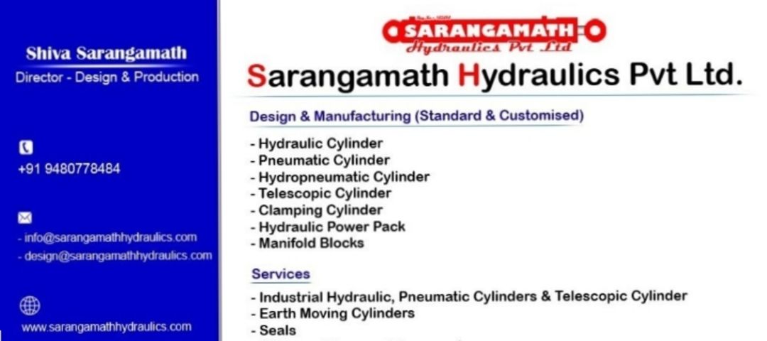 Visiting card store images of SARANGAMATH HYDRAULICS PRIVATE LIMI