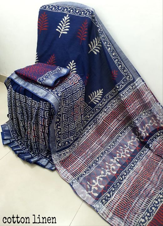 Cotton Linen Sarees uploaded by business on 12/29/2021