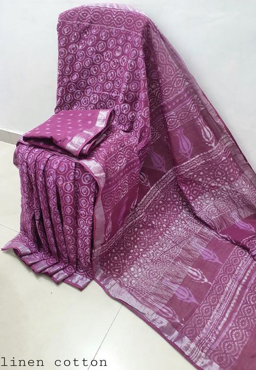 Cotton Linen Sarees uploaded by business on 12/29/2021