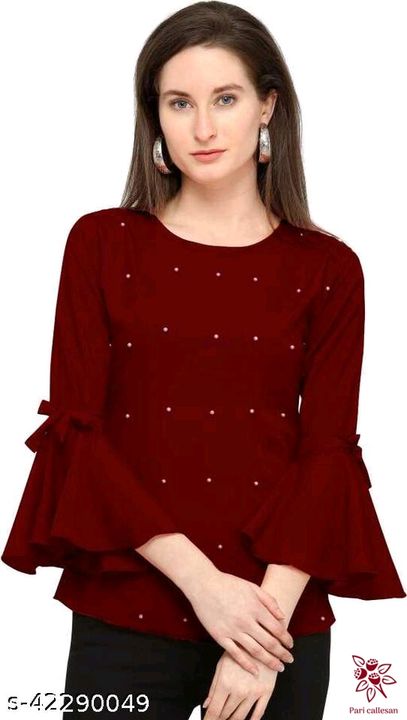 Post image Catalog Name:*Classy Fabulous Women Tops &amp; Tunics*Fabric: RayonSleeve Length: Three-Quarter SleevesPattern: EmbellishedMultipack: 1Sizes:S, M, L, XL, XXLEasy Returns Available In Case Of Any Issue*Proof of Safe Delivery! Click to know on Safety Standards of Delivery Partners- https://ltl.sh/y_nZrAV3