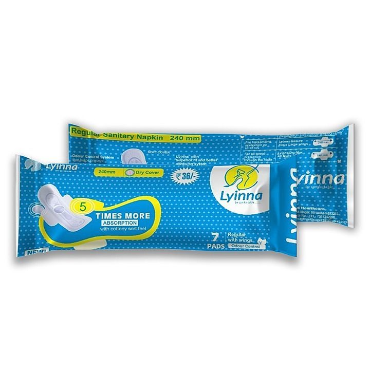 Lyinna regular size Drynet Sanaitary pad weight 11 gram absorption 100 ml best in industry uploaded by Safeguard Healthcare on 6/7/2020