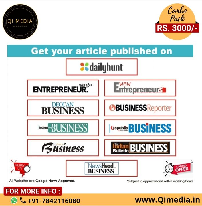 Post image || New year offer ||
Get your article published in daily hunt and 10 other sites.
For more details, DMWhatsApp: https://wa.me/917842116080