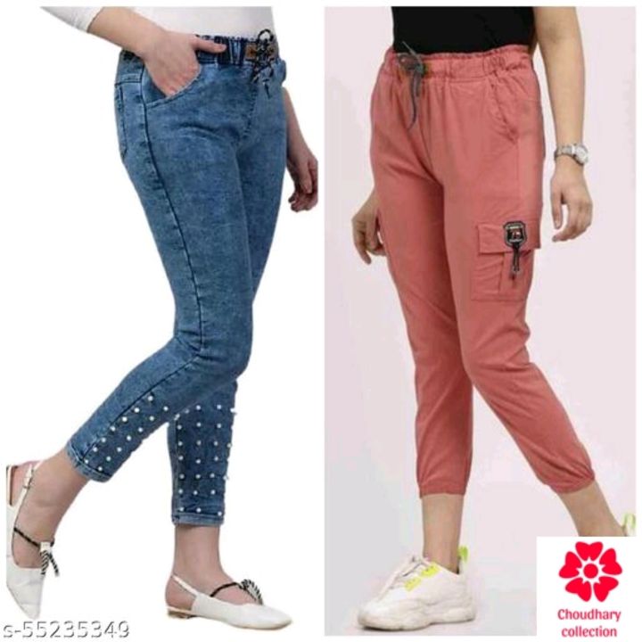 Post image women trousePrice.   640Cash on deliveryFree home delivery

Combo Pack of Moti Trouserand Toko Trouser for Girls- Comfortable &amp; Strechable ( suitable for 26 to 32 Size)Fabric: Cotton BlendMultipack: 2Sizes:26 (Waist Size: 26 in) 28 (Waist Size: 28 in) 30 (Waist Size: 30 in) 32 (Waist Size: 32 in) 
Combo of Joggers for Girls. Toko Pants or Joggers for Girls have thin cotton cloth while Denim Joggers with Moti Design have a blash wash pattern in blue color. These are comfortable to wear and fits nicely since These are very strechable. They also has 2 pockets and 2 side jogger pockets.Country of Origin: India