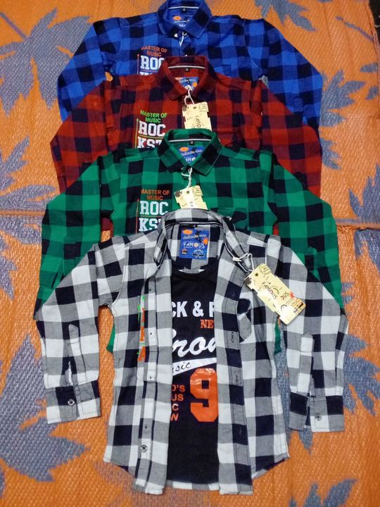 Check shirt with tishart  uploaded by Famous garment on 12/30/2021