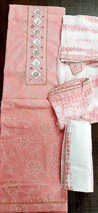 Cotton bandhni print tai work suit siffon shibori salwar duptta  uploaded by business on 9/28/2020