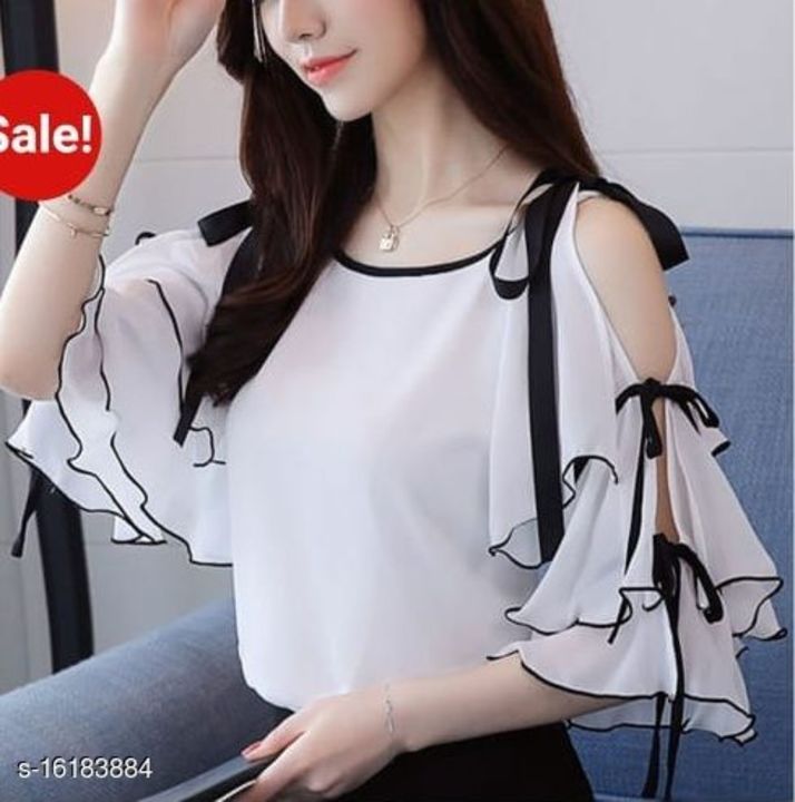 White flared sleeves shoulder tops uploaded by business on 12/31/2021