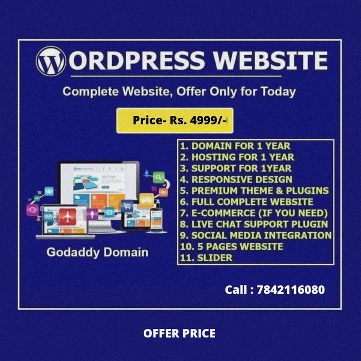Post image || New year offer ||
Get your own website just at Rs. 4,999 /- (limited period offer )
For more details, DMWhatsApp: https://wa.me/917842116080