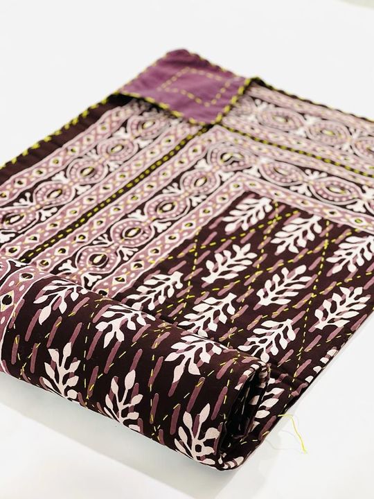 Jaipuri Traditional Dabu Printed Double King Size Kantha Work Bedcover ( 2 Layer ) uploaded by business on 12/31/2021