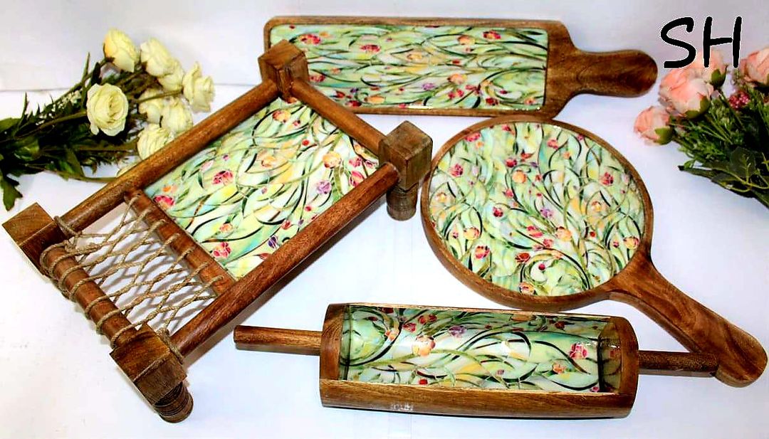 Mango wooden Khat Platter Set of 4 uploaded by Sara Home Enterprise on 1/1/2022