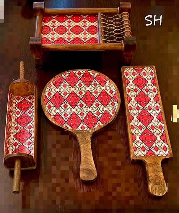 Mango wooden Khat Platter Set of 4 uploaded by Sara Home Enterprise on 1/1/2022