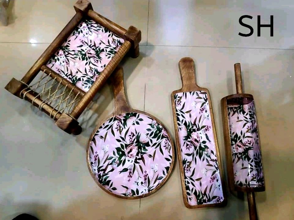 Mango wooden Khat Platter Set of 4 uploaded by business on 1/1/2022