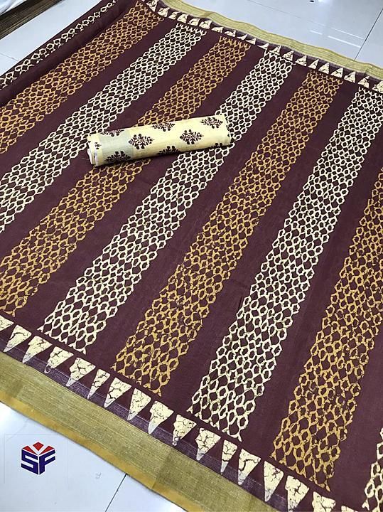 Post image *SF New linen Saree new launch*

*_battik Digital_*

*Fabric- Soft hundred count linen fabric Very soft fabric and lighty shining in fabric* 

*Blouse- Linen soft fabric with Contrast matching and a digital print* 

*Type- Digital Print*

*Cut -6.30 Mtr* *with blouse *

*Price-800/- free shipping


*Quality Is Very Good*
*Booking compulsory after booking next day available*


*Don’t Compare market Linen fabric*

For order please contact :- 9913333934

https://chat.whatsapp.com/LeCqX1ofjYf3dMnvUFIWmW