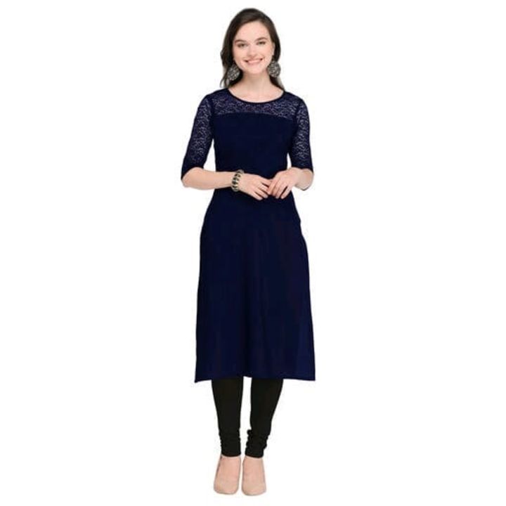 Post image Catalog Name: Abhisarika Drishya Kurtis
Fabric: Crepe
Sleeve Length: Three-Quarter Sleeves
Pattern: Solid
Combo of: Single
Sizes:
S (Bust Size: 36 in) 
M (Bust Size: 38 in) 
L (Bust Size: 40 in) 
XL (Bust Size: 42 in) 
XXL (Bust Size: 44 in) 
Price:- 220
Color : Black, Blue