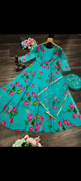 Maxi dress with sequence dupatta  uploaded by New fashion world on 1/2/2022