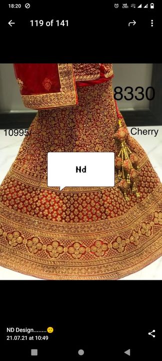 Bridal lehenga with jarkan uploaded by business on 1/2/2022