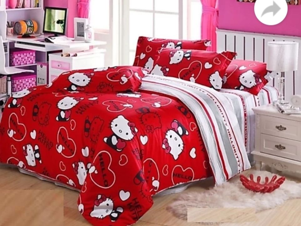 Hello kitty 3d bedsheet uploaded by business on 1/2/2022