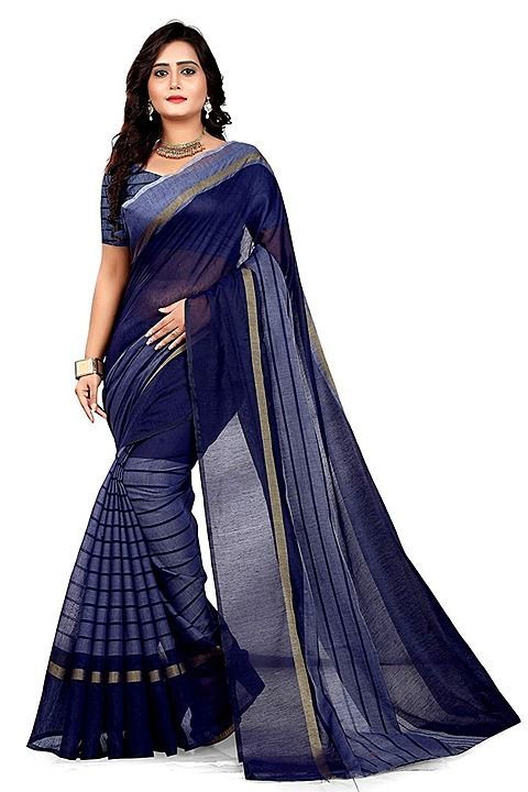 Cotton Silk Saree With Unstitched Blouse uploaded by Aaradhya on 9/28/2020