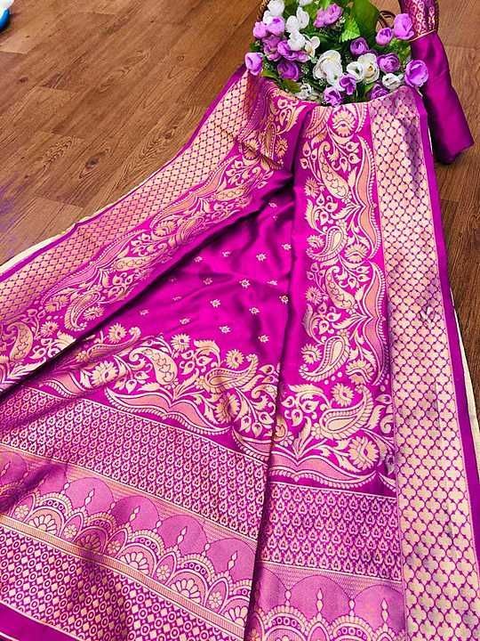 Banarasi Silk Saree With Unstitched Blouse uploaded by Aaradhya on 9/28/2020