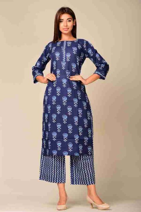 Indigo cotton Kurta set uploaded by business on 1/2/2022