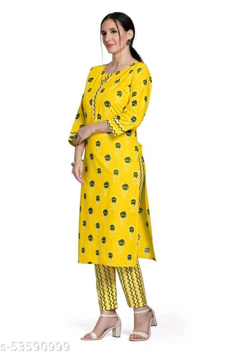 Yellow cotton Kurta set uploaded by business on 1/2/2022