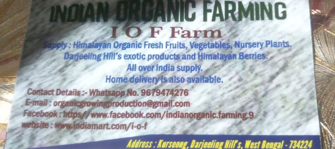 Visiting card store images of IOF FARM