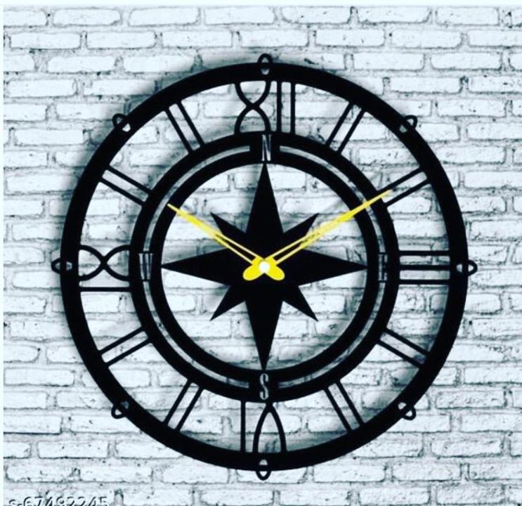 Black MDF wall Clock uploaded by business on 1/3/2022
