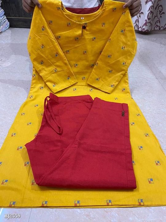 Post image Khadi kurti pants all size available Only 550 free ship