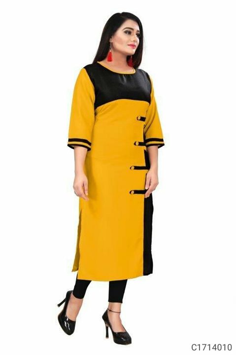 Catalog Name:* Pretty Solid Cotton Kurti With Buttons uploaded by Rahul Shopping Mall on 1/3/2022