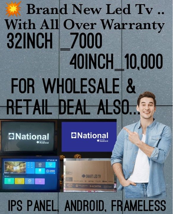 Post image 💥 National Brand New Led Tv Sale For Wholesale/Retail. .Call 8377819248 For more information about the product,