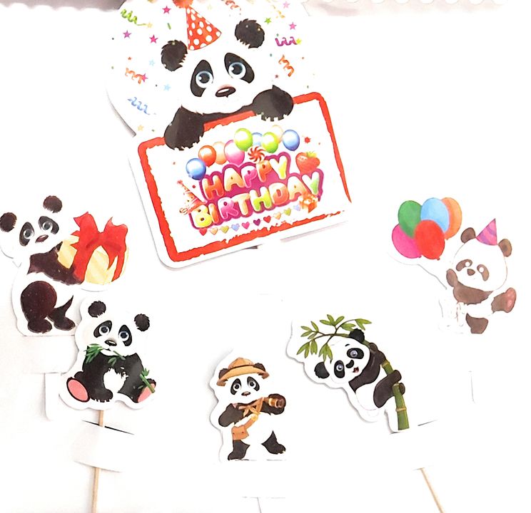 Panda Birthday party theme cake topper  uploaded by Mumbai Bakers on 1/3/2022