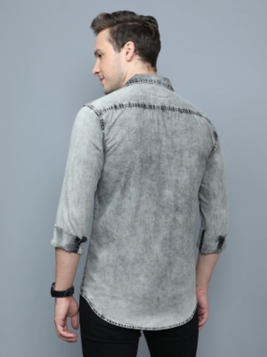 CAZZBA Men Washed Casual Grey Shirt uploaded by business on 1/3/2022