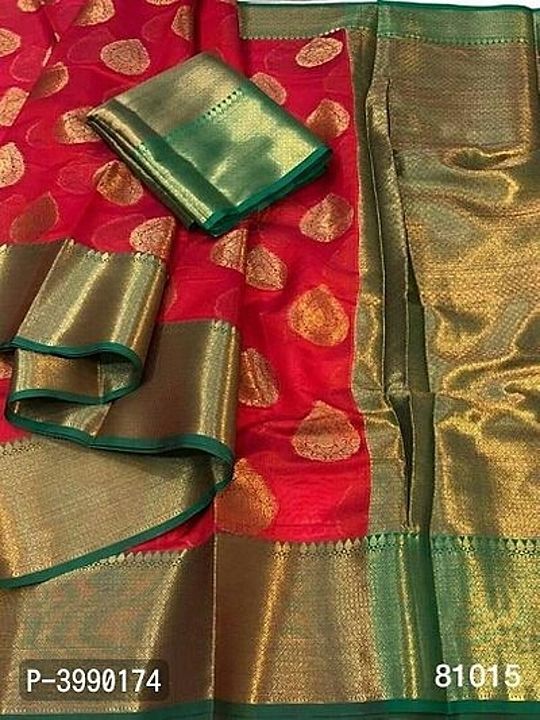 *Beautiful Organza Silk Saree with Blouse piece*

 *Size*: 
Free Size(Saree Length - 5.5 metres) 
Fr uploaded by business on 9/28/2020