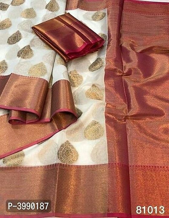 *Beautiful Organza Silk Saree with Blouse piece*

 *Size*: 
Free Size(Saree Length - 5.5 metres) 
Fr uploaded by business on 9/28/2020