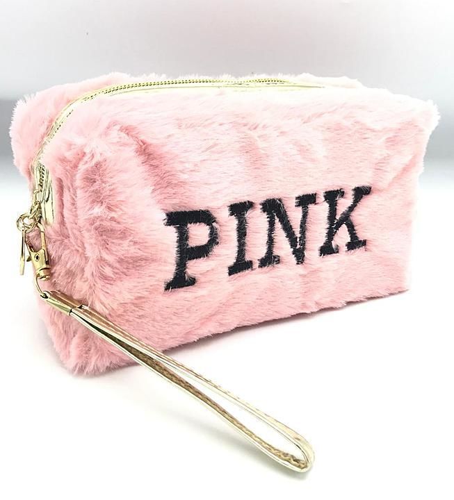 *PINK letter Cosmetic Furr Soft Material Pouch*

Size : 4"Ht x 9"L x 3"W
 uploaded by Yasin Salles  on 6/8/2020