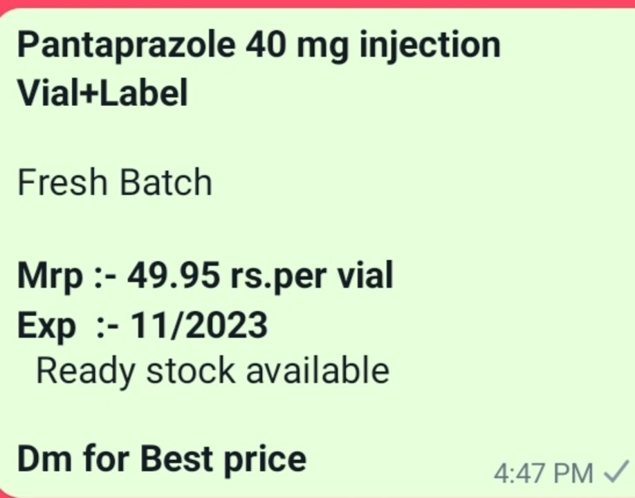 Pantaprazole 40 Mg injection  uploaded by Pharmaceutical on 1/4/2022