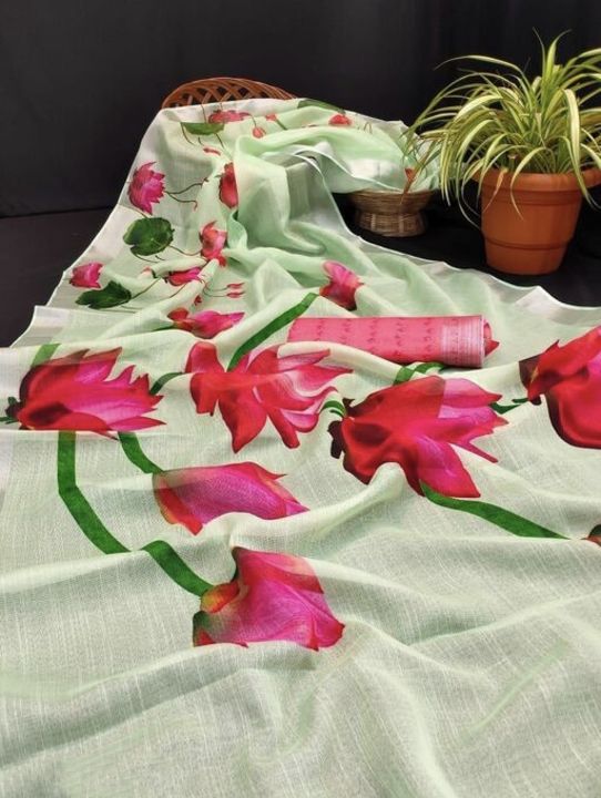 Post image *Jay Jagannath* Myra Drishya Sarees

*Rs.530(freeship)*
*Rs.620(cod)*
*whatsapp.9937045496*.
Saree Fabric: Linen
Blouse: Running Blouse
Blouse Fabric: Linen
Pattern: Digital Print
Multipack: Single
LINEN DIGITAL PRINTED SAREES
Sizes: 
Free Size (Saree Length Size: 5.5 m, Blouse Length Size: 0.8 m) 

Country of Origin: India