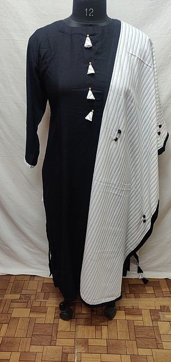 Reon kurti with striped cotton duppata uploaded by business on 9/28/2020